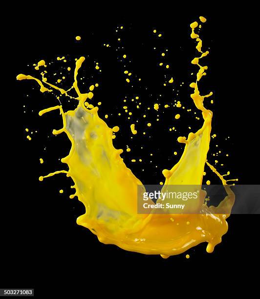 liquid in air - orange juice stock-fotos und bilder