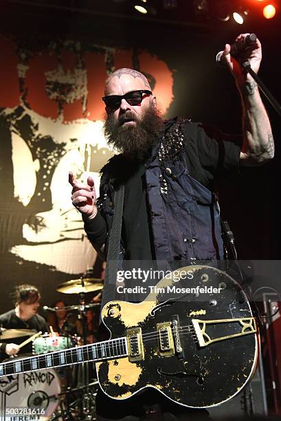 Branden Steineckert and Tim Armstrong of Rancid perform in support of the band's "...Honor Is All We Know" release at The Warfield on January 2, 2016...