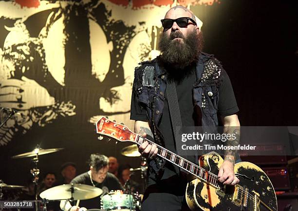 Branden Steineckert and Tim Armstrong of Rancid perform in support of the band's "...Honor Is All We Know" release at The Warfield on January 2, 2016...