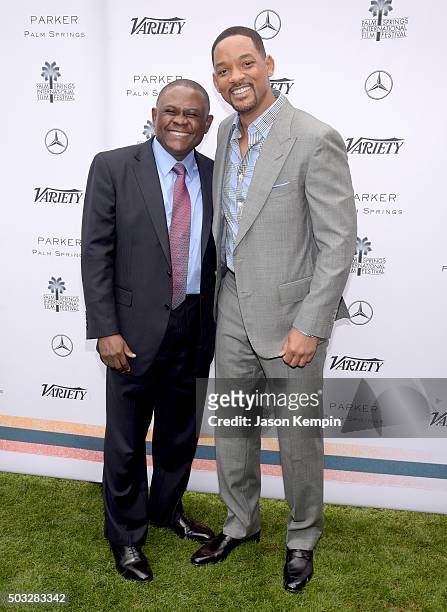 Dr. Bennet Omalu and actor Will Smith attend Variety's Creative Impact Awards and 10 Directors to Watch Brunch Presented By Mercedes-Benz at The 27th...