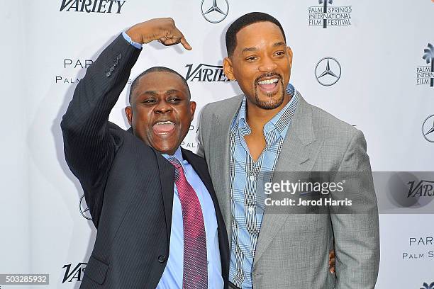 Dr. Bennet Omalu and Will Smith attend Variety's Creative Impact Awards and 10 Directors To Watch Brunch at the Parker Palm Springs on January 3,...