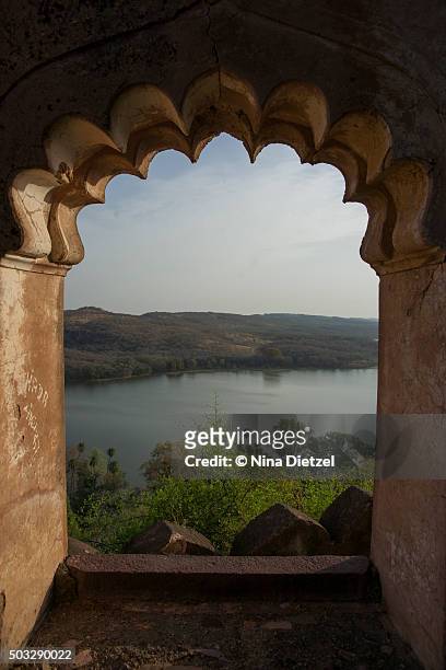 view from ranthambore fort - ranthambore fort stock pictures, royalty-free photos & images