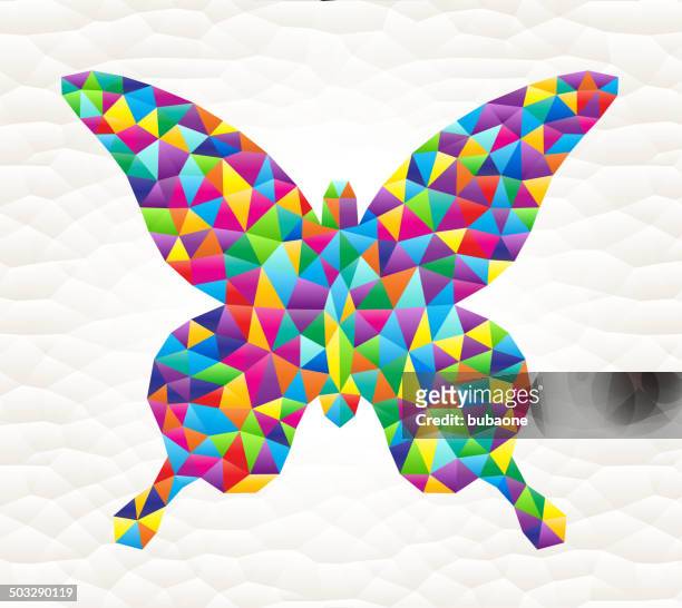 ilustraciones, imágenes clip art, dibujos animados e iconos de stock de mariposa con patrón de mosaico triangular de arte vectorial libre de derechos - free mosaic patterns