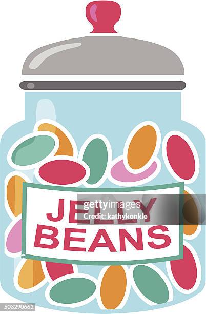 jelly bean jar - candy jar stock illustrations