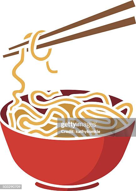 ilustraciones, imágenes clip art, dibujos animados e iconos de stock de plato de fideos y palillos chinos - chopsticks