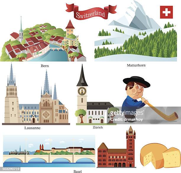 ilustraciones, imágenes clip art, dibujos animados e iconos de stock de suiza símbolos - zürich