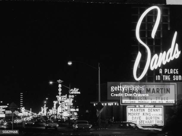 Sign for the Sands Hotel, partly owned by Frank Sinatra