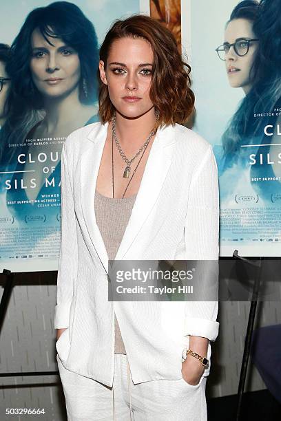 Actress Kristen Stewart attends a screening of "Clouds of Sils Maria" at IFC Center on January 3, 2016 in New York City.