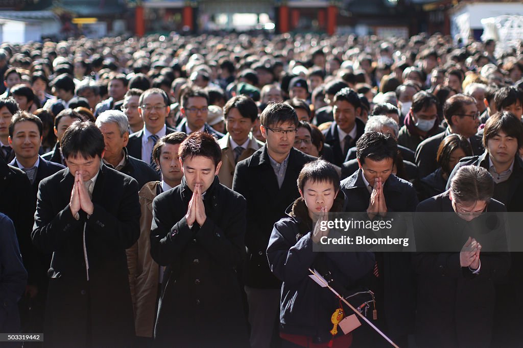 People Visit Kanda Shrine On The First Business Day Of The Year