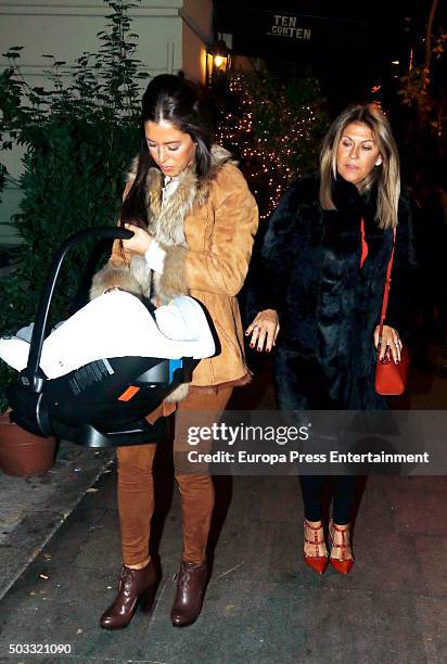 Real Madrid football player Sergio Ramos's sister Miriam Ramos and mother Paqui Garcia are seen celebrating Jose Maria Ramos's birthday on December...