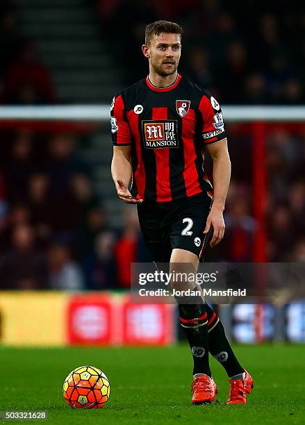 Simon Francis of Bournemouth in action during the Barclays Premier League match between A.F.C. Bournemouth and Crystal Palace at the Vitality Stadium...