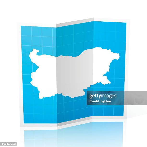 bulgaria map folded, isolated on white background - sofia stock illustrations