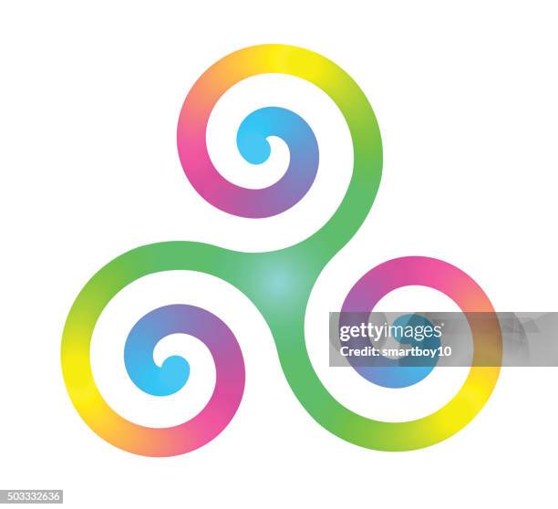 triple spiral or triskele celtic symbol symbol - bronze age stock illustrations