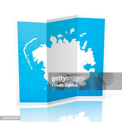 Micronesia Map folded, isolated on white Background Micronesia Map folded, isolated on white Background