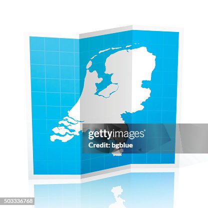 Netherlands Map folded, isolated on white Background Netherlands Map folded, isolated on white Background