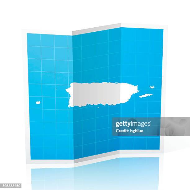 Puerto Rico Map Folded Isolated On White Background High-Res Vector Graphic