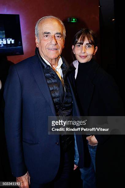 Jean-Pierre Elkabbach and his daughter Emmanuelle Bach attend the Laurent Gerra One Man Show at L'Olympia on December 30, 2015 in Paris, France.