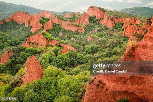 las médulas ancient roman mines, león (spain) - castilla y leon stock pictures, royalty-free photos & images