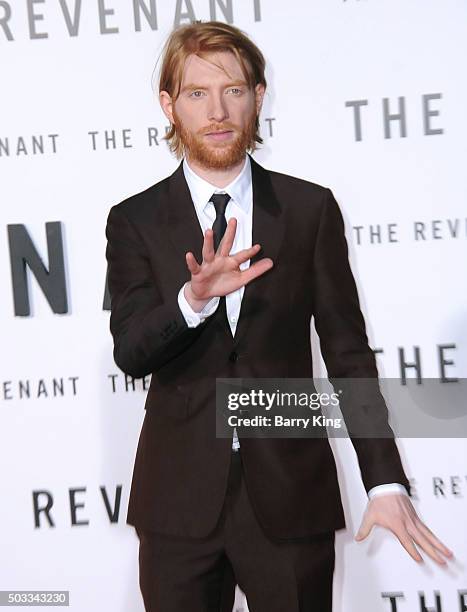 Actor Domhnall Gleeson attends the Premiere of 20th Century Fox And Regency Enterprises' 'The Revenant' at TCL Chinese Theatre on December 16, 2015...