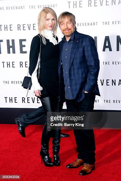 Director Morten Tyldum and Janne Tyldum attends the Premiere of 20th Century Fox And Regency Enterprises' 'The Revenant' at TCL Chinese Theatre on...