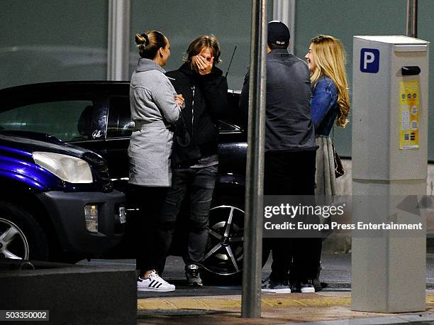 Luca Modric and his wife Vanja Bosnic, and Mateo Kovacic are seen on December 17, 2015 in Madrid, Spain.
