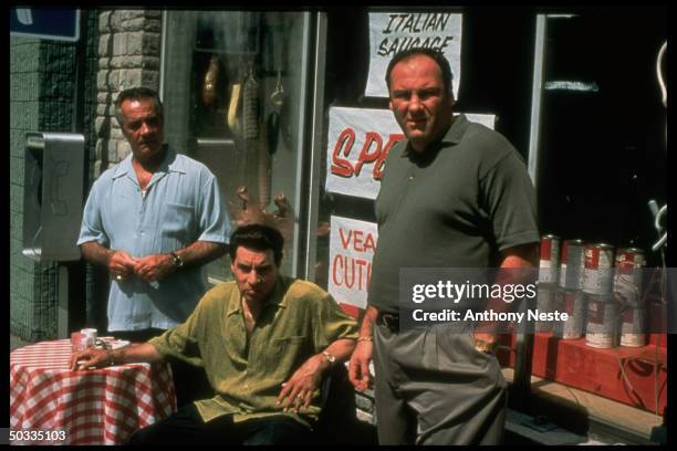 Actors Tony Sirico, Steven Van Zandt and James Gandolfini in a publicity still for the HBO TV series The Sopranos.