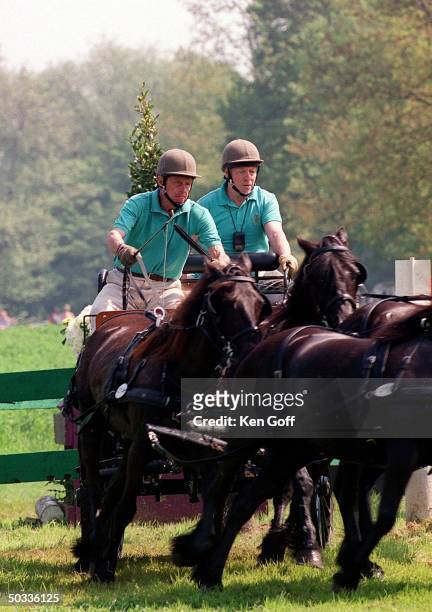 England's Prince Philip , the Duke of Edinburgh, competing in the cross-country event at the Royal Windsor Horse Show.