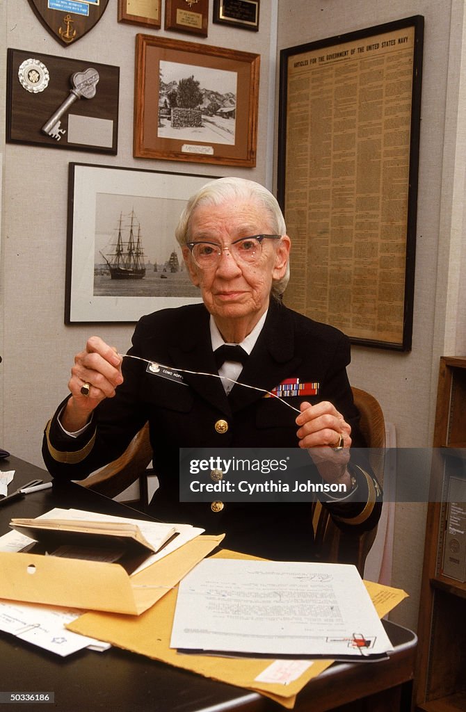 US Navy computer ctrs. Commodre Grace Hopper in her office. News Photo US Navy computer ctrs. Commodre Grace Hopper in her office. News Photo