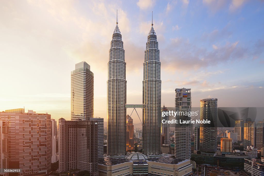 Petronas Twin Towers at sunset