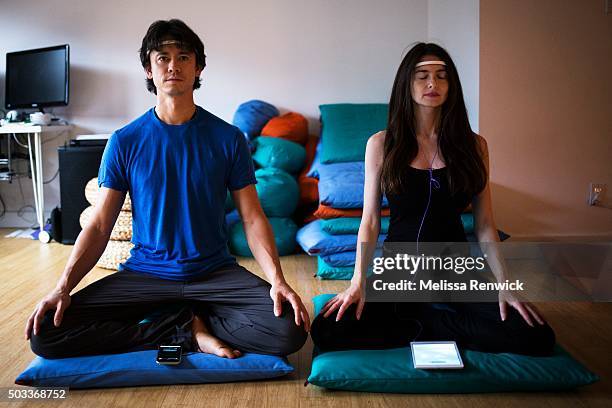 InteraXon co-founders, Chris Aimone and Ariel Garten, developed the Muse headband designed to help you meditate.