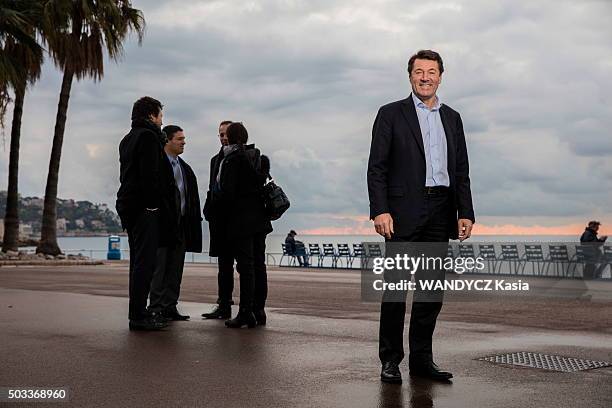 Christian Estrosi the mayor of Nice is photographed for Paris Match the day after his victory at the Regional Election in Provence Alpes Cote d'Azur,...