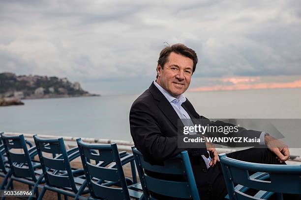 Christian Estrosi the mayor of Nice is photographed for Paris Match the day after his victory at the Regional Election in Provence Alpes Cote d'Azur,...