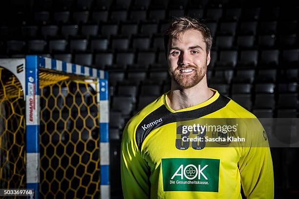 Andreas Wolff poses during the handball national team of Germany presentation prior to the EURO 2016 in Poland, on January 4, 2016 in Hamburg,...