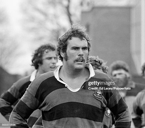 Andy Haden of New Zealand in action for the Ponsonby touring team during their match against Harlequins at the Stoop Memorial Ground in London, 17th...