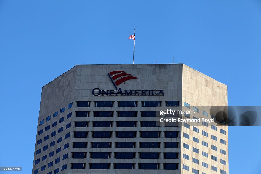 Oneamerica Building One America Tower in downtown Indianapolis on December 22, 2015 in ...