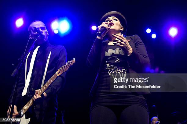 Aimee Allen of The Interrupters performs at The Warfield on January 2, 2016 in San Francisco, California.