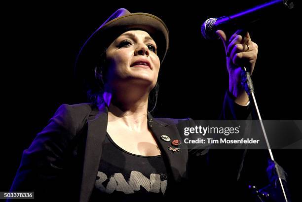 Aimee Allen of The Interrupters performs at The Warfield on January 2, 2016 in San Francisco, California.