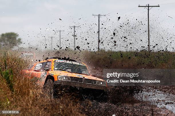 Robby Gordon of the United States of America and Kellon Walch of the United States of America in the GORDINI SC1 for TEAM SPEED ENERGY power through...