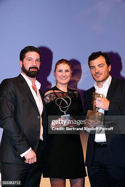 Of M141, winer of the Price, Thibault Carterot, Co-General Directors of 'Titrafilm', the Laureate of the Special Price, Sophie Frilley and David...