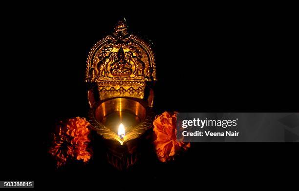 gajalakshmi vilakku(lamp)-diwali celebrations - laxmi stock pictures, royalty-free photos & images