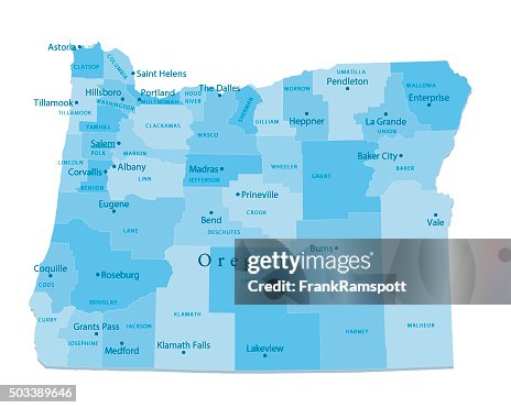 Oregon Vector Map Isolated Oregon Vector Map Isolated