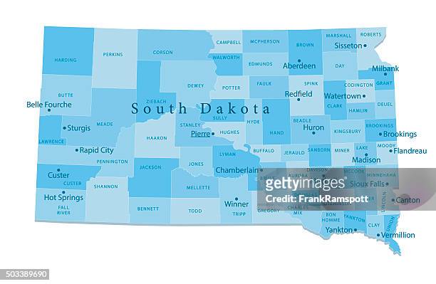 south dakota vector map isolated - south dakota stock illustrations