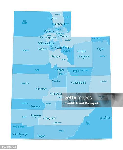 utah vector map isolated - utah state stock illustrations