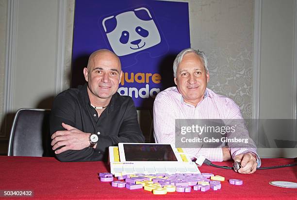 Founder and Chairman of the Andre Agassi Foundation for Education Andre Agassi and CEO of Square Panda Andy Butler announce a partnership as they...