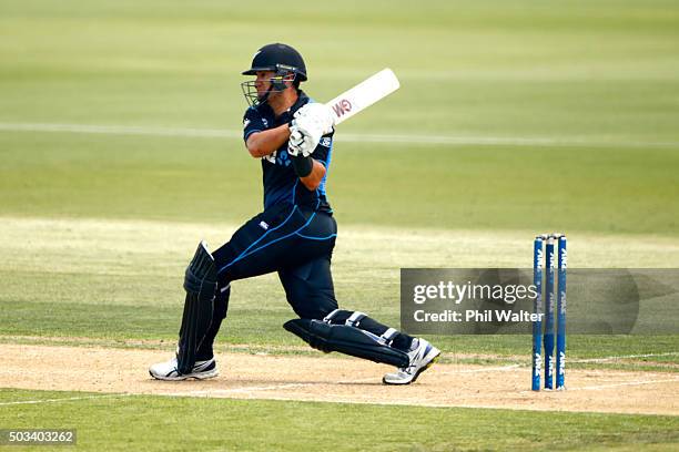 Ross Taylor of New Zealand bats during game five of the One Day International series between New Zealand and Sri Lanka at Bay Oval on January 5, 2016...