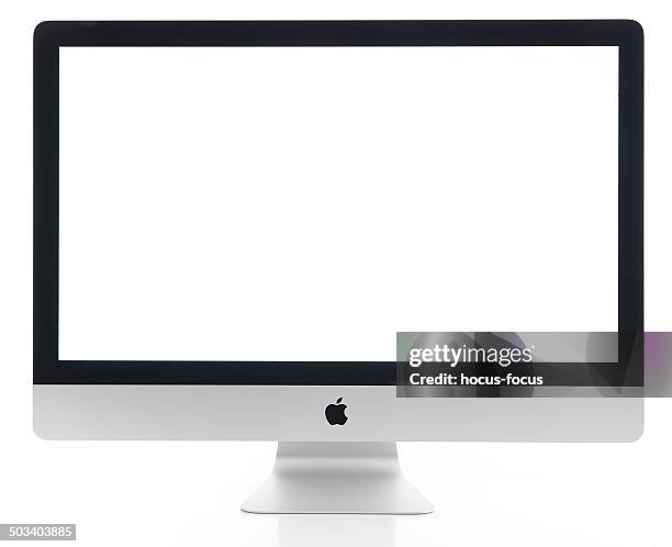 27 zoll apple imac-desktop-computer - computer freisteller stock-fotos und bilder