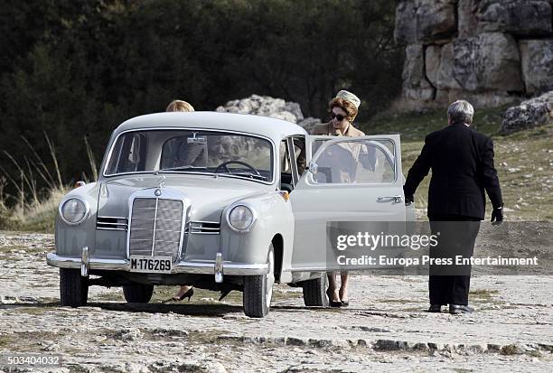 Actress Blanca Suarez is seen during the set filming of 'Lo que escondian sus ojos' tv series on December 9, 2015 in Sepulveda, Spain.