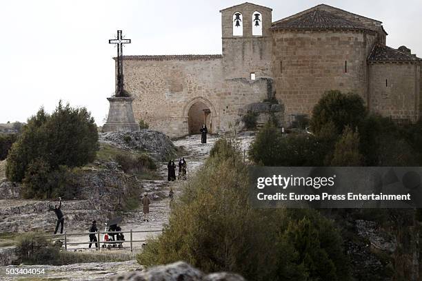 Actress Blanca Suarez is seen during the set filming of 'Lo que escondian sus ojos' tv serie on December 9, 2015 in Sepulveda, Spain.