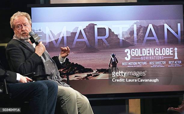 Sir Ridley Scott attends AOL BUILD Series: Drew Goddard And Sir Ridley Scott, "The Martian" at AOL Studios In New York on January 4, 2016 in New York...