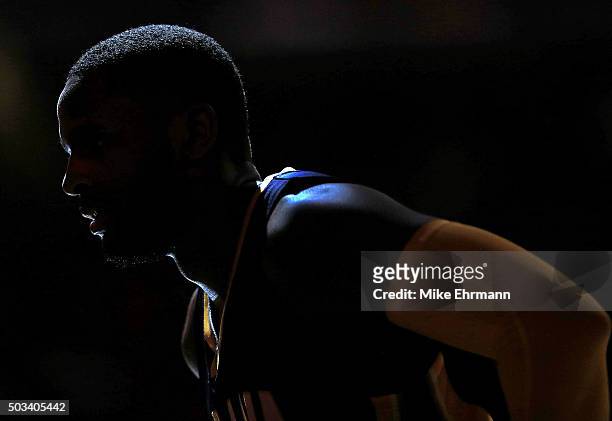 Miles of the Indiana Pacers looks on during a game against the Miami Heat at American Airlines Arena on January 4, 2016 in Miami, Florida. NOTE TO...